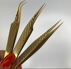 Vired Impex Professional Stainless Steel Fiber <b>Lash</b> Eyelash Tweezers <b>Cluster</b> <b>Lash</b> Tweezer High Quality Precision 10mm Smooth Tip - Product Image 6