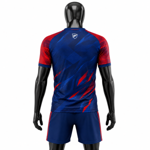 Soccer Uniform <b>BIN</b> FATEH Men's Soccer Uniform Set Blue Red Sublimation Print Breathable Polyester Adult Size Breathable - Product Image 3