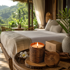 Bougie parfumée de luxe à la cire de soja et à la cannelle, support en bois, décoration d'intérieur, vente en gros, fabrication artisanale au Vietnam - Product Image 6