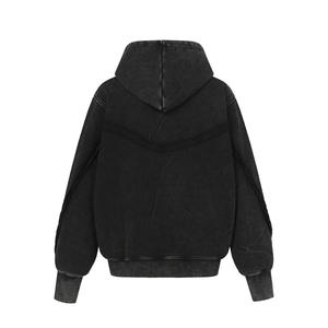 เสื้อฮู้ดดี้แบรนด์อเมริกันแนวสตรีทแฟชั่นสำหรับผู้ชาย ดีไซน์แบบ Deconstructed พร้อมฮู้ดรูปทรงแปลกตา - Product Image 4