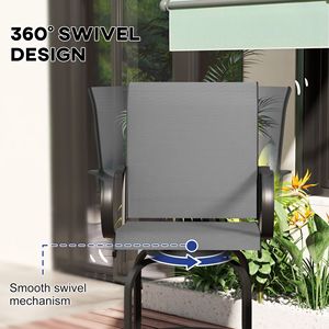 Set di 2 Sgabelli da Bar Moderni Grigi per Esterni, Girevoli a 360° con Caratteristiche Morbide e Robuste per Patio, Seminterrato e Intrattenimento in Cucina - Product Image 4