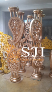 Modern Square Teak Wood <b>Elephant</b> Base Pillars Wedding Mandaps Party <b>Decorations</b> Portable Stylish Indian Theme Chairs Shobha Jain - Product Image 6
