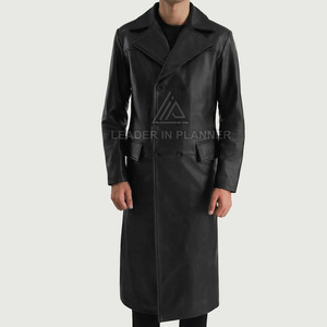 Manteau en cuir d'agneau pour homme avec logo personnalisé, couleur personnalisée, prix raisonnable. - Product Image 4