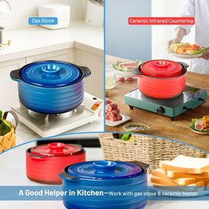 Set di 2 Pentole in Ceramica per Zuppe e Brodi con Coperchio e Manico Isolato - Product Image 4