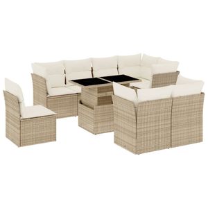 Ensemble de canapés de jardin beige avec coussins blanc crème pour l'aménagement extérieur - Product Image 2