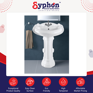 Special Offer on Ultimate Quality Luxurious Style White Ceramic Hand Wash <b>Basin</b> with Pedestal at Discounted Market Price - Product Image 2