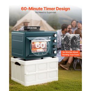 Fornello da Campeggio Portatile 2 in 1 con Forno, Timer 60 Minuti, Fiamma Regolabile, Griglia Antivento per Picnic all'Aperto - Product Image 4