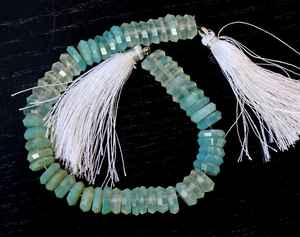 ลูกปัดหินแคลซิโดนีทรงกลมเหลี่ยมเพชรพลอยสีธรรมชาติแบบเรียงขั้น สำหรับทำเครื่องประดับ ขายส่ง - Product Image 2