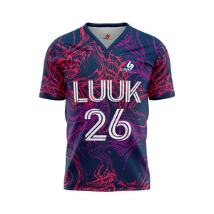 Camiseta de Fútbol Personalizada con Cuello en V, 100% Poliéster, Uniformes de Fútbol Elásticos para Equipos, Camisetas de Fútbol de Secado Rápido y Alta Calidad - Product Image 1