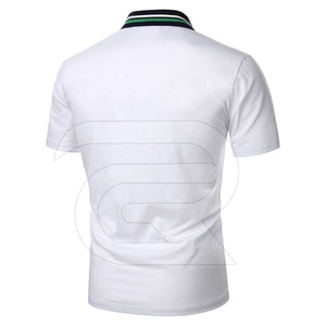 T-shirts de polo de golf vierges pour hommes 100% coton avec logo brodé polos décontractés à manches courtes unies - Product Image 3