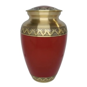 High Quality Metal Brass Cremation <b>Urn</b> With Hand Golden Floral Band <b>Large</b> Adult Memorial <b>Urn</b> Funeral Supplies Polished Jar - Product Image 2
