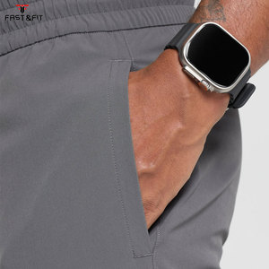 Men's Business Casual Lightweight Canvas Breathable Solid Color Trousers Large Size Elastic Mid Cotton Loose Fit <b>Straight</b> <b>Pants</b> - Product Image 5