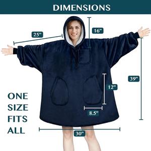 ผ้าห่มฮู้ดดี้ขนเฟลซเชอร์ปาคุณภาพสูงสำหรับฤดูหนาว พิมพ์ลายหรือสีพื้น ขนาดใหญ่พิเศษ สำหรับผู้หญิง ขายส่ง - Product Image 6