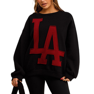 Sudaderas de Lujo para Mujer con Apliques de Letras, Cuello Redondo, Estilo Urbano Oversize, Marca Privada, Fabricante de Sudaderas con Capucha 100% Algodón Felpa - Product Image 1