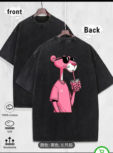 เสื้อยืดแขนสั้นทรงหลวมสไตล์วินเทจย้อนยุค ยี่ห้อแฟชั่น ทำจากผ้าฝ้ายแท้ ซักน้ำได้ ระบายอากาศดี เหมาะสำหรับฤดูร้อน ย้อมสีด้วยเทคนิคแว็กซ์ - Product Image 2