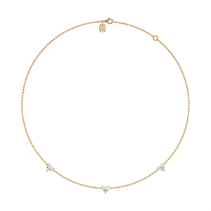 สร้อยคอ Adore Trinket ดีไซน์หรูหราและสง่างาม ทำจากเงินแท้ 9KT, 10KT, 14KT, 18KT ประดับเพชรทรงหัวใจเพาะเลี้ยงในห้องปฏิบัติการ เหมาะสำหรับเป็นของขวัญสำหรับผู้หญิง - Product Image 5
