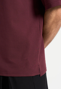 T-shirt unisexe bordeaux à manches courtes, 100 % coton, coupe classique, imprimé décontracté, tricoté, épais, avec logo personnalisé, haute qualité - Product Image 5