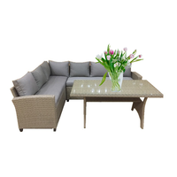Meilleur grossiste PHU LINH PLW-JM01PLW Ensemble de salle à manger rectangulaire moderne en osier/rotin, mobilier d'extérieur, tables et chaises de café, restaurant