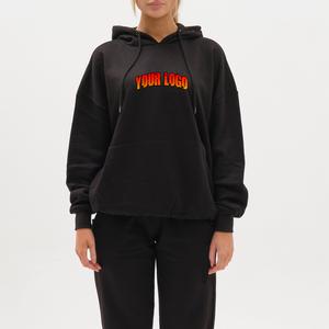 Ensembles de survêtements personnalisés pour femmes : sweats à capuche à manches longues, crop tops et pantalons de survêtement taille haute avec poches – Collection automne - Product Image 2