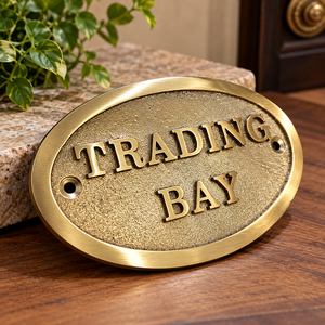 Solid Brass House Plaque Custom Oval Brass <b>Name</b> <b>Plate</b> Vintage Style Metal Door Sign Personalized Cabin House Nameplate Rustic - Product Image 2