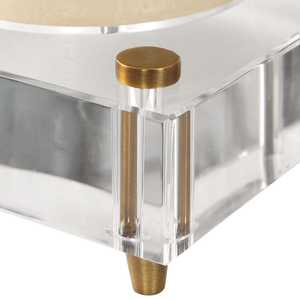 Luxury Crystal Acrylic & Brass Pillar <b>Candle</b> Holder <b>Set</b> Modern Chic Design For Upscale Home Decor & Events Premium Quality - Product Image 5