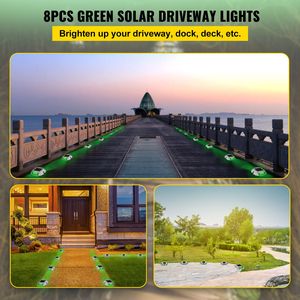 8 Pack Solar Deck <b>Lights</b> Waterproof Path <b>Lights</b> with <b>Switch</b> Button <b>Wireless</b> Driveway and Dock <b>Lights</b> 6 LEDs Per <b>Light</b> - Product Image 2