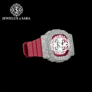 Indian Manufacture Mossinate Designer <b>Red</b> Rubber Strap Diamond Watch for Parties Office Wear Outdoor Activities and Gifting - Product Image 1