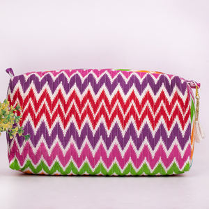 กระเป๋าใส่เครื่องสำอางผ้าฝ้ายพิมพ์ลายโบฮีเมียนสีสันสดใสแบบรักษ์โลก ใช้ซ้ำได้ น้ำหนักเบาอเนกประสงค์ ทนทาน เหมาะสำหรับการเดินทาง - Product Image 3