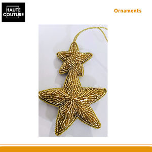 Mejor Oferta - Adornos Colgantes Festivos con Cuentas y Estrellas Doradas Bordadas a Mano de 12 cm de Largo para Decoración del Hogar de un Vendedor Indio - Product Image 5