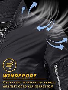 TACVASEN Blouson bomber pour homme, léger, décontracté, coupe-vent, printemps-automne, avec fermeture éclair et poche1 - Product Image 6