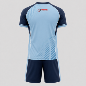 Fly Humble Men's Soccer Jersey Set Light Blue Navy V-Neck Short Sleeve Moisture Wicking <b>Athletic</b> Fit All Seasons Sublimated Prin - Product Image 6