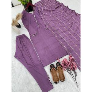 เสื้อชิ้นบนประดับมุกลายปักเลื่อมเลื่อมเลื่อมสีม่วงดูฮัตตา - Product Image 4