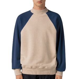 T-shirt à manches longues et col montant pour femmes-Top décontracté en coton mélangé extensible - Product Image 3