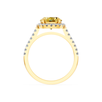 Bague personnalisée de luxe en or massif 14K 9K 10K 18K avec diamant jaune de laboratoire 2 carats, certifiée IGI, bijoux fins pour la vente en gros E201268