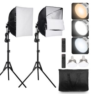 Kit di Illuminazione Professionale con Softbox 16'' X 16'', Lampade LED 45W, Temperatura di Colore Regolabile 3000-6500K, con Treppiede - Product Image 1