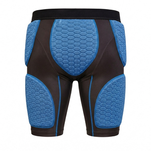 Shorts de compression rembourrés bleus de haute qualité pour adultes, pour le football américain, vêtements de sport, équipement durable pour une sécurité maximale, OEM - Product Image 2