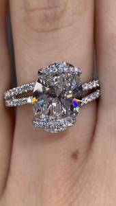 4.50 Carat Oval Lab Grown <b>Diamond</b> Engagement <b>Ring</b> Women | Luxury Gold Wedding <b>Ring</b> | Elegant Bridal Promise Jewelry - Product Image 1