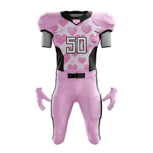 Nouveaux ensembles d'uniformes de football américain de haute qualité, logo personnalisé imprimé, grande taille, col en V, séchage rapide, pour hommes - Product Image 3