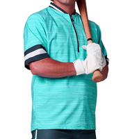Chaqueta Deportiva de Béisbol para Adultos con Cierre de 1/4, Manga Corta, 100% Poliéster, Ecológica, Transpirable, Diseño Atlético LESAM SPORTS