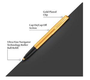 Stylo à bille Parker Frontier Gold, encre bleue, parfait pour un usage professionnel, stylo d'élite pour les entreprises - Product Image 1
