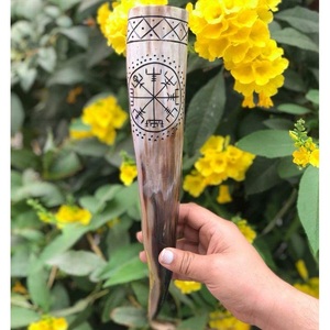 Corne à boire viking gravée sur mesure, corne de buffle naturelle, mug à bière médiéval, cadeau - Product Image 6