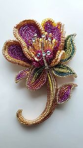 Artisan Crafted Customized Embroidery Beaded Brooch for Women's Fashion Clothing Accessories Premium Floral Anniversary Gift - Product Image 4