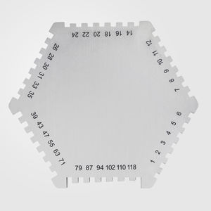 Calibrador de Película Húmeda para Medir Espesor de Revestimiento 25~3000um (Micrones) / 1~118 Mil, Doble Escala, Estilo Hexagonal con Muescas - Product Image 4