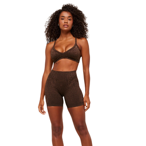 Sujetador Deportivo con Estampado de Leopardo para Mujer, con Logotipo Personalizado, Soporte Ligero, Transpirable, para Yoga, Fitness, Gimnasio, Entrenamiento, Color Marrón Suave - Product Image 3