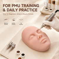 Masque facial réaliste en silicone 3D pour la pratique du maquillage permanent, du microblading, du tatouage des sourcils et des lèvres
