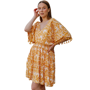 Vestido Mini Estampado con Cuello en V para Mujer, Ropa de Moda - Product Image 2