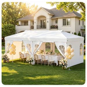 <b>Pop</b> <b>up</b> Tent 10x20ft with Detachable Sidewalls 3-Level Adjustable Height <b>Heavy</b> <b>Duty</b> Metal Frame Outdoor Party <b>Gazebo</b> - Product Image 2
