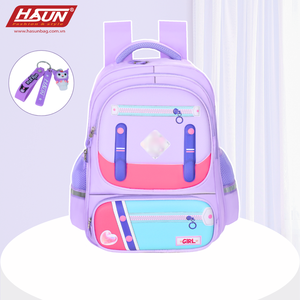 Durable Elementary <b>School</b> <b>Bag</b> Polyester 20-36L Waterproof Fresh Color Options Cute Model Zipper Pockets Unisex 13 Inches Vietnam - Product Image 1