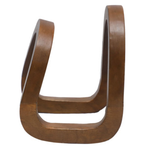 Wooden Minimalist Brown Decorative <b>Bookend</b> Curved Design Shape Scenic Pattern Multi-piece Set Home Decor Retirement Accent-Aqdus - Product Image 1