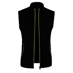 Autumn Winter <b>Men's</b> Knitted Canvas Reversible Waterproof Fashion Casual <b>Top</b> Zipper Vest Sleeveless Crew Neck Fleece Solid Color - Product Image 2